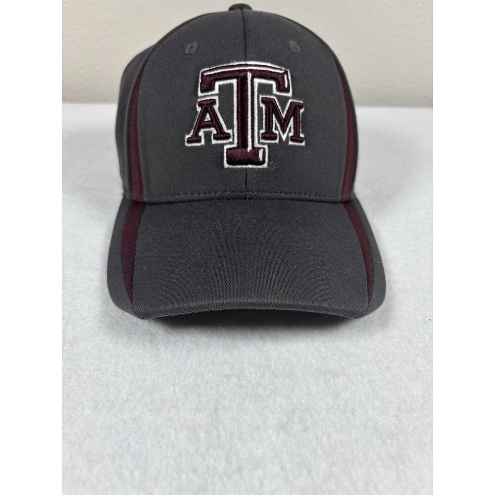 Top of the World Texas A&M Aggies One-Fit Gray Maroon Stretch Fit Baseball Cap